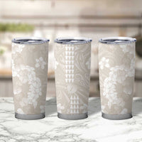 Suede Beige Hawaii Anthurium Plumeria Lei Tumbler Cup LT9 - Polynesian Pride