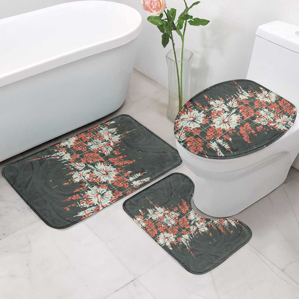 Hawaii Tartan With Hibiscus Bathroom Set Polynesian Pattern Vintage LT9 - Polynesian Pride