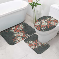 Hawaii Tartan With Hibiscus Bathroom Set Polynesian Pattern Vintage LT9 - Polynesian Pride