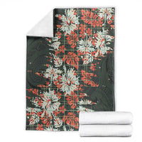 Hawaii Tartan With Hibiscus Blanket Polynesian Pattern Vintage LT9 - Polynesian Pride