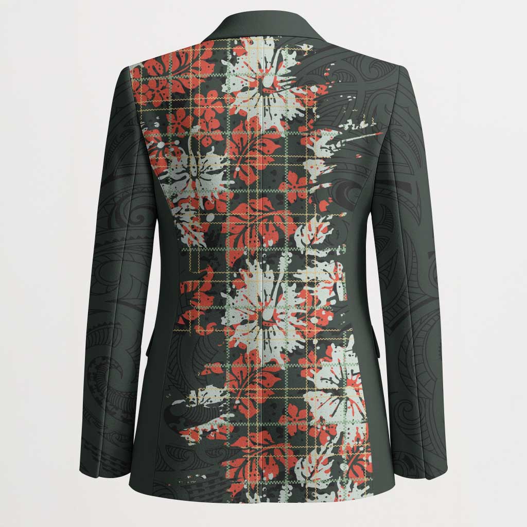 Hawaii Tartan With Hibiscus Blazer Polynesian Pattern Vintage LT9 - Polynesian Pride