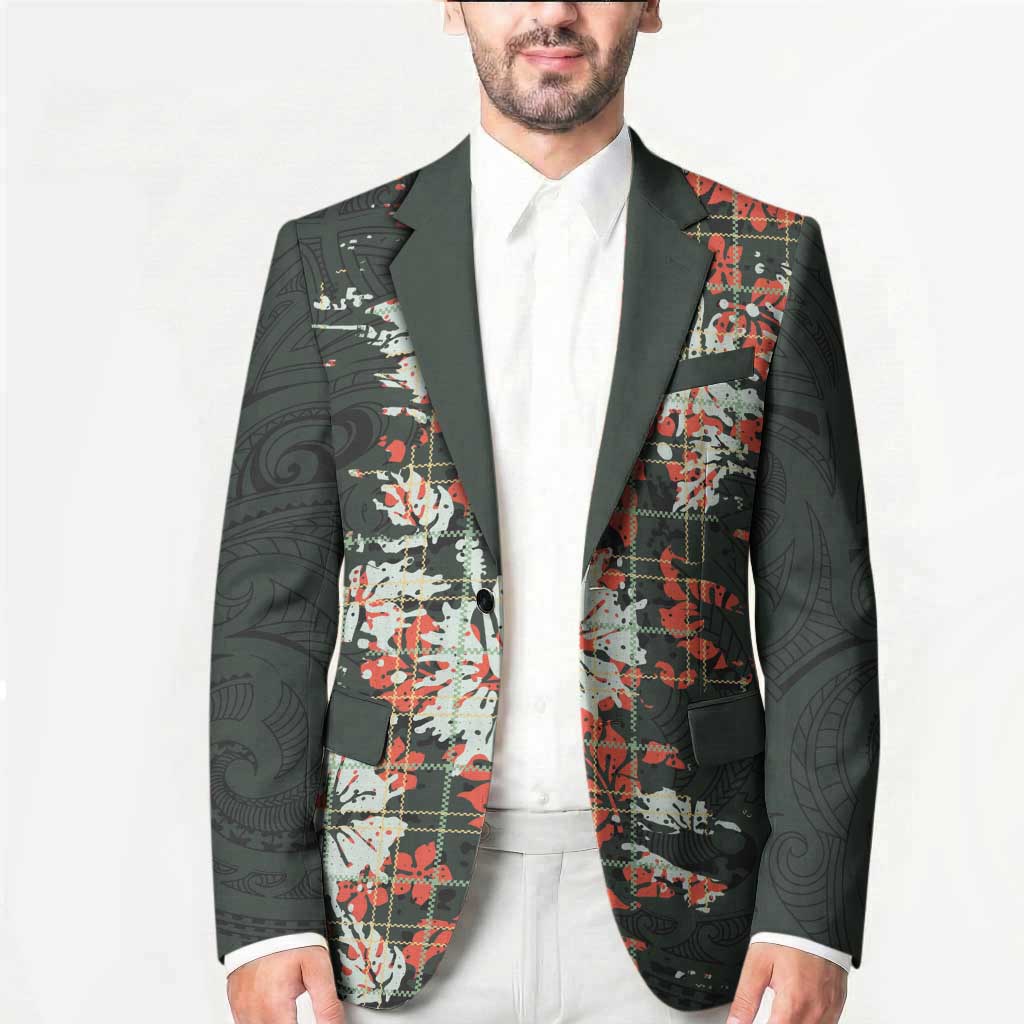 Hawaii Tartan With Hibiscus Blazer Polynesian Pattern Vintage LT9 - Polynesian Pride