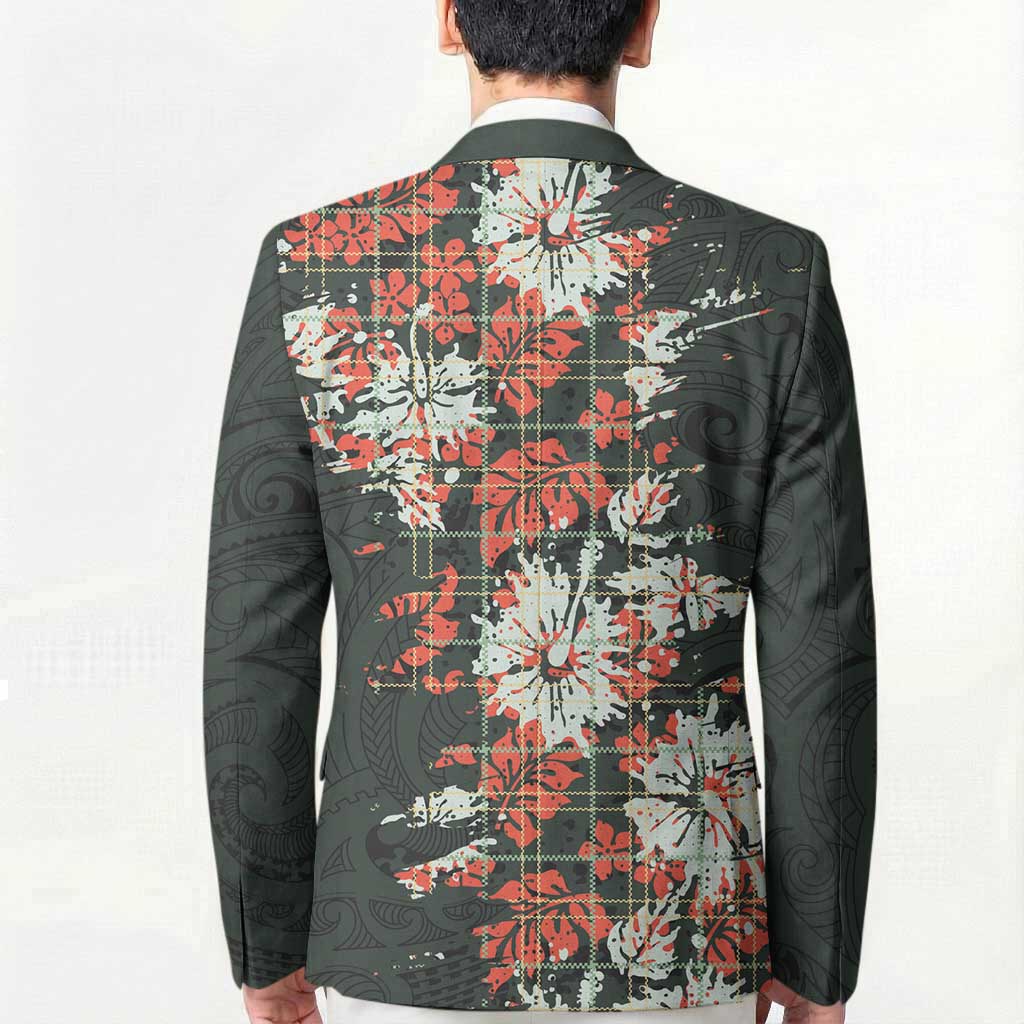 Hawaii Tartan With Hibiscus Blazer Polynesian Pattern Vintage LT9 - Polynesian Pride