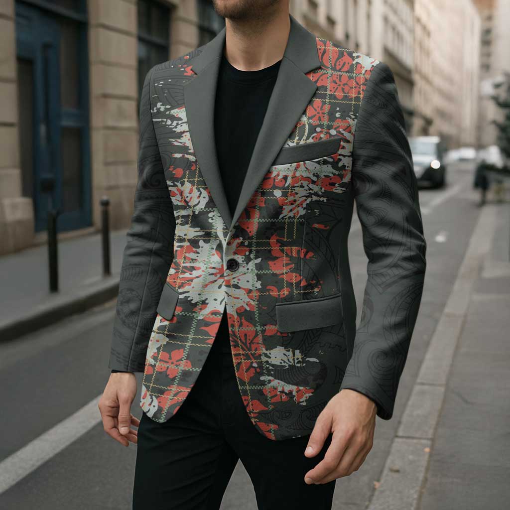 Hawaii Tartan With Hibiscus Blazer Polynesian Pattern Vintage LT9 - Polynesian Pride