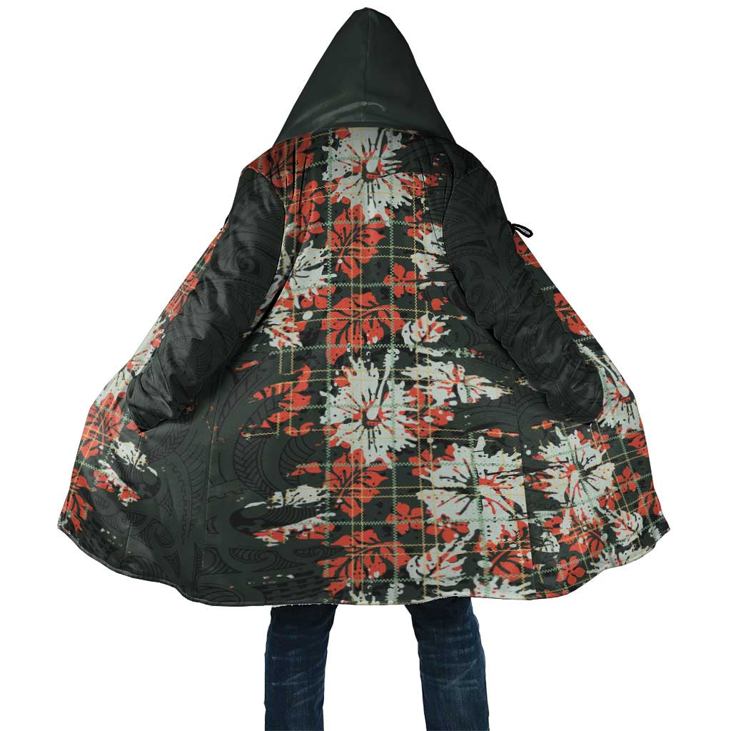 Hawaii Tartan With Hibiscus Cloak Polynesian Pattern Vintage LT9 Unisex Dark Green - Polynesian Pride