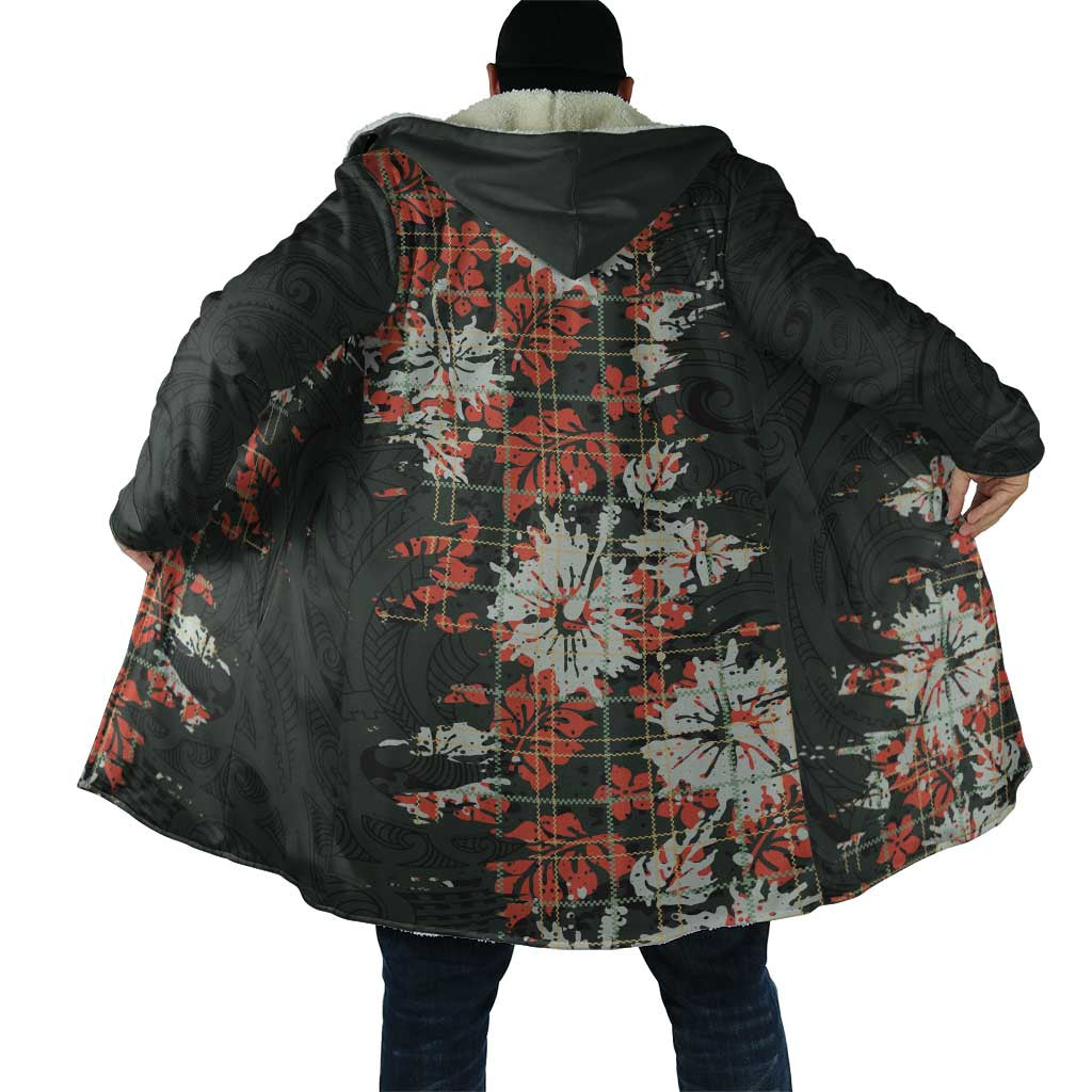 Hawaii Tartan With Hibiscus Cloak Polynesian Pattern Vintage LT9 - Polynesian Pride