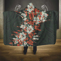 Hawaii Tartan With Hibiscus Hooded Blanket Polynesian Pattern Vintage LT9 - Polynesian Pride