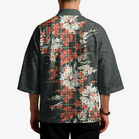 Hawaii Tartan With Hibiscus Kimono Polynesian Pattern Vintage LT9 - Polynesian Pride