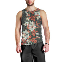 Hawaii Tartan With Hibiscus Men Tank Top Polynesian Pattern Vintage LT9 - Polynesian Pride