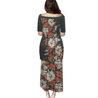 Hawaii Tartan With Hibiscus Puletasi Polynesian Pattern Vintage LT9 - Polynesian Pride