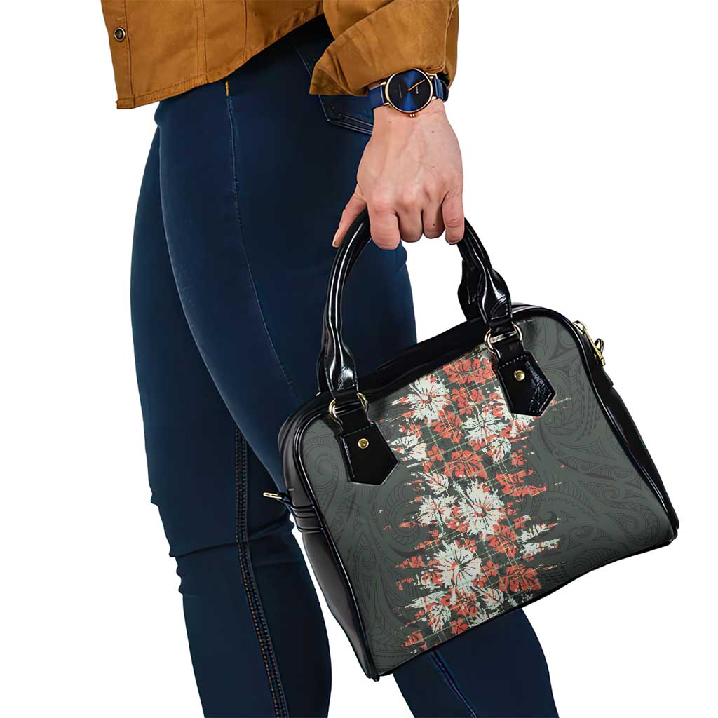 Hawaii Tartan With Hibiscus Shoulder Handbag Polynesian Pattern Vintage LT9 - Polynesian Pride