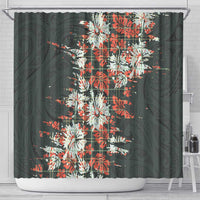Hawaii Tartan With Hibiscus Shower Curtain Polynesian Pattern Vintage LT9 - Polynesian Pride