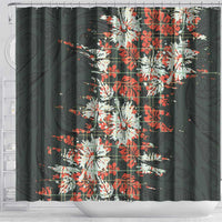 Hawaii Tartan With Hibiscus Shower Curtain Polynesian Pattern Vintage LT9 - Polynesian Pride