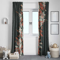 Hawaii Tartan With Hibiscus Window Curtain Polynesian Pattern Vintage LT9 - Polynesian Pride