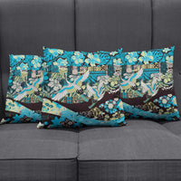 Japanese Hawaiian Crane Pillow Cover Blue Tapa Patchwork Pattern LT9 - Polynesian Pride