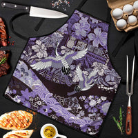 Japanese Hawaiian Crane Apron Purple Tapa Patchwork Pattern LT9 Purple - Polynesian Pride
