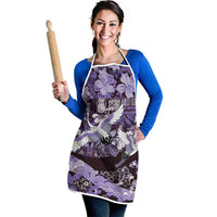 Japanese Hawaiian Crane Apron Purple Tapa Patchwork Pattern LT9 - Polynesian Pride
