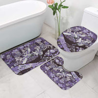 Japanese Hawaiian Crane Bathroom Set Purple Tapa Patchwork Pattern LT9 - Polynesian Pride
