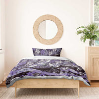 Japanese Hawaiian Crane Bedding Set Purple Tapa Patchwork Pattern LT9 - Polynesian Pride