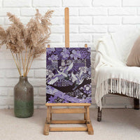 Japanese Hawaiian Crane Canvas Wall Art Purple Tapa Patchwork Pattern LT9 - Polynesian Pride