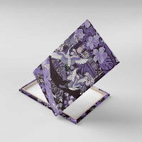 Japanese Hawaiian Crane Canvas Wall Art Purple Tapa Patchwork Pattern LT9 With Frame Purple - Polynesian Pride