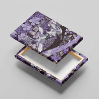 Japanese Hawaiian Crane Canvas Wall Art Purple Tapa Patchwork Pattern LT9 - Polynesian Pride