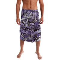 Japanese Hawaiian Crane Lavalava Purple Tapa Patchwork Pattern LT9 Purple - Polynesian Pride