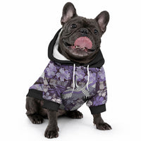 Japanese Hawaiian Crane Pet Hoodie Purple Tapa Patchwork Pattern LT9 - Polynesian Pride