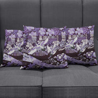 Japanese Hawaiian Crane Pillow Cover Purple Tapa Patchwork Pattern LT9 - Polynesian Pride