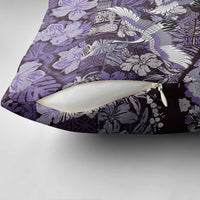 Japanese Hawaiian Crane Pillow Cover Purple Tapa Patchwork Pattern LT9 - Polynesian Pride