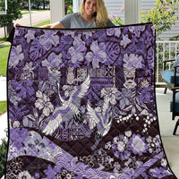 Japanese Hawaiian Crane Quilt Purple Tapa Patchwork Pattern LT9 Purple - Polynesian Pride