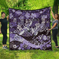Japanese Hawaiian Crane Quilt Purple Tapa Patchwork Pattern LT9 - Polynesian Pride