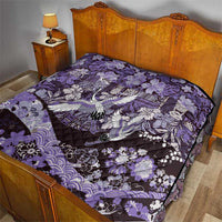 Japanese Hawaiian Crane Quilt Purple Tapa Patchwork Pattern LT9 - Polynesian Pride