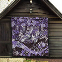 Japanese Hawaiian Crane Quilt Purple Tapa Patchwork Pattern LT9 - Polynesian Pride