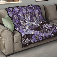 Japanese Hawaiian Crane Quilt Purple Tapa Patchwork Pattern LT9 - Polynesian Pride