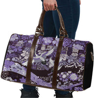 Japanese Hawaiian Crane Travel Bag Purple Tapa Patchwork Pattern LT9 - Polynesian Pride