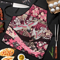 Japanese Hawaiian Crane Apron Soft Pink Tapa Patchwork Pattern LT9 Pink - Polynesian Pride