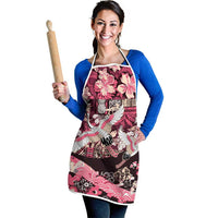 Japanese Hawaiian Crane Apron Soft Pink Tapa Patchwork Pattern LT9 - Polynesian Pride