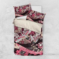 Japanese Hawaiian Crane Bedding Set Soft Pink Tapa Patchwork Pattern LT9 US Twin 172cm x 218cm Pink - Polynesian Pride