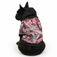 Japanese Hawaiian Crane Pet Hoodie Soft Pink Tapa Patchwork Pattern LT9 - Polynesian Pride