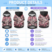 Japanese Hawaiian Crane Pet Hoodie Soft Pink Tapa Patchwork Pattern LT9 - Polynesian Pride