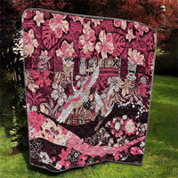 Japanese Hawaiian Crane Quilt Soft Pink Tapa Patchwork Pattern LT9 - Polynesian Pride