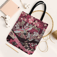 Japanese Hawaiian Crane Tote Bag Soft Pink Tapa Patchwork Pattern LT9 Black Strap One Size Pink - Polynesian Pride