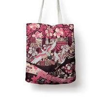 Japanese Hawaiian Crane Tote Bag Soft Pink Tapa Patchwork Pattern LT9 - Polynesian Pride