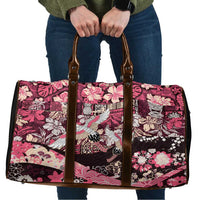 Japanese Hawaiian Crane Travel Bag Soft Pink Tapa Patchwork Pattern LT9 Pink - Polynesian Pride