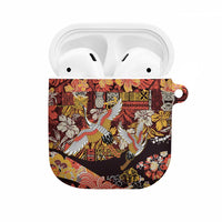 Japanese Hawaiian Crane AirPods Case Yellow Ochre Tapa Patchwork Pattern LT9 Yellow - Polynesian Pride