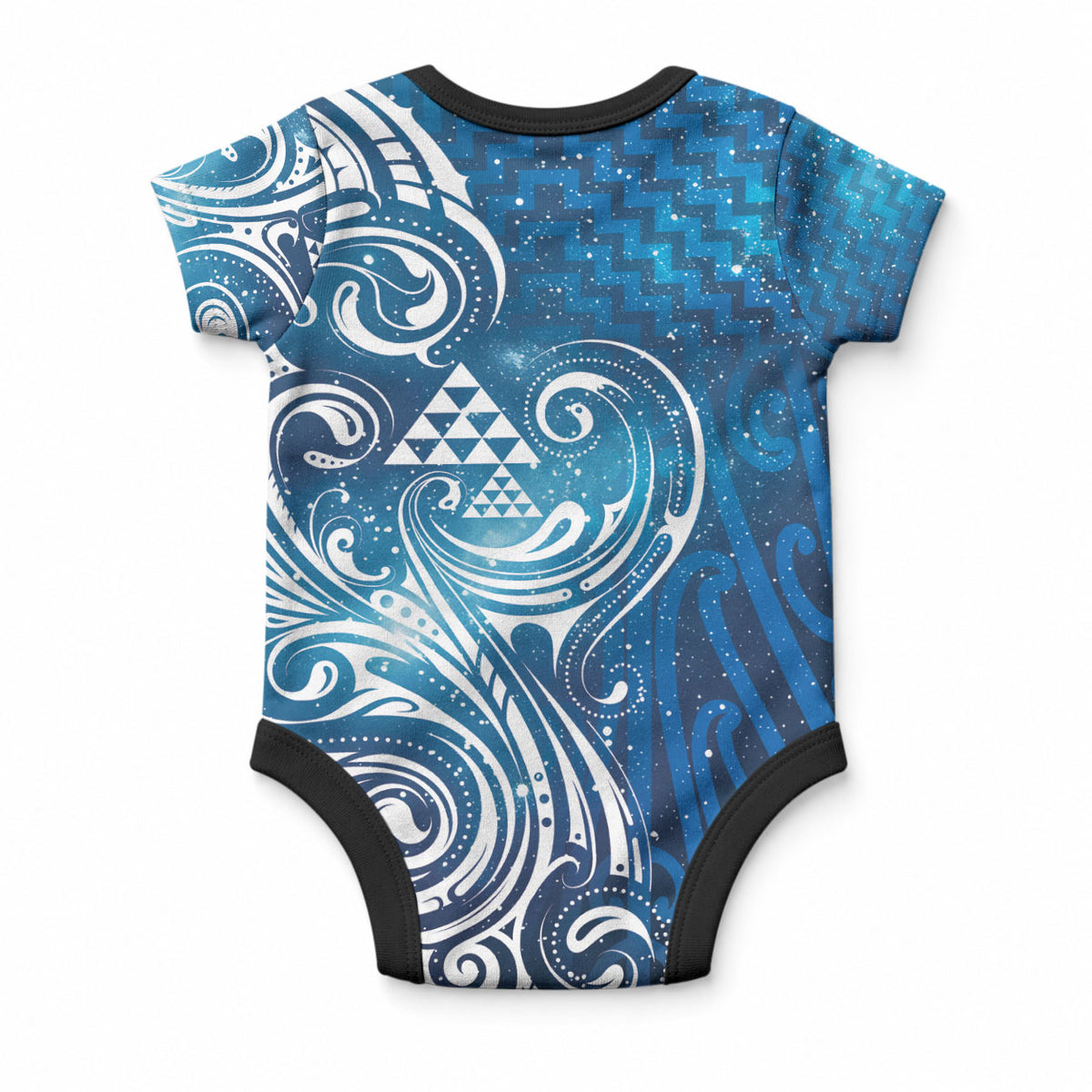 Matariki Galaxy Baby Onesie Maori Taniko Pattern LT9 - Polynesian Pride