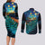 Matariki Te Tau Hou Maori Couples Matching Long Sleeve Bodycon Dress and Long Sleeve Button Shirt New Zealand Silver Fern Night Starry Sky