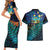 Matariki Te Tau Hou Maori Couples Matching Short Sleeve Bodycon Dress and Hawaiian Shirt New Zealand Silver Fern Night Starry Sky