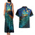 Matariki Te Tau Hou Maori Couples Matching Tank Maxi Dress and Hawaiian Shirt New Zealand Silver Fern Night Starry Sky